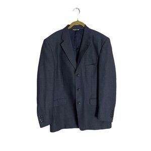 Cesarani Blue Plaid Wool Blazer 42 Regular